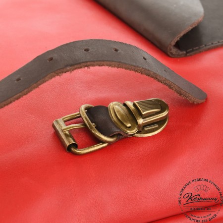 Кожаный рюкзак "Vogue" (красный) 